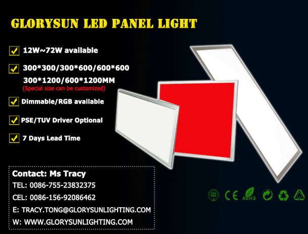 Long Lifespan Ultra Thin Recessed LED Flat Panel Light 36 watt 150mm x 1200mm