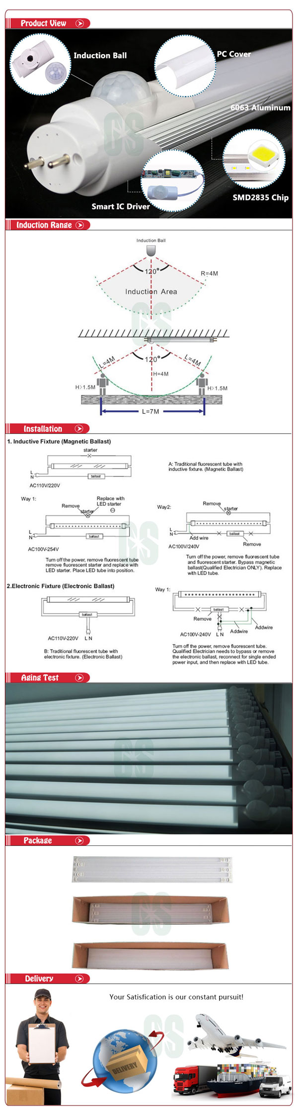 Garage 4 Foot T8 Led Tube Lights Bright Commercial Led Tube Lighting