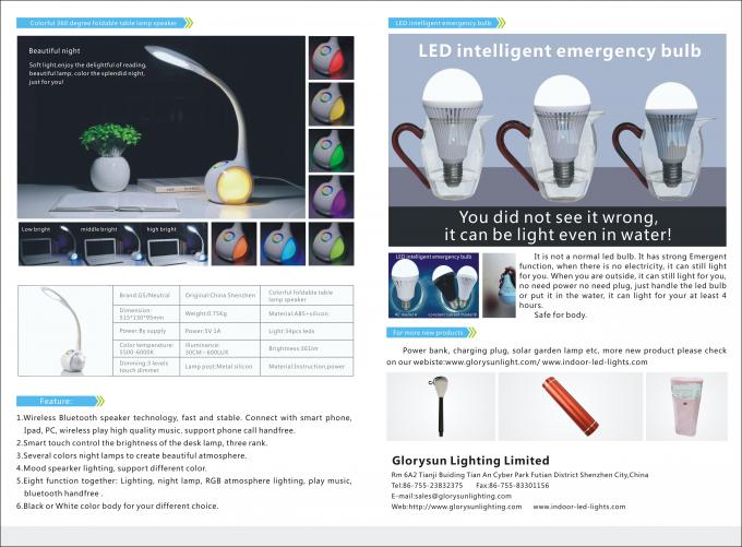 Colorful 3 in1 desk lamp Indoor LED Lights , Wireless Bluetooth speaker lights