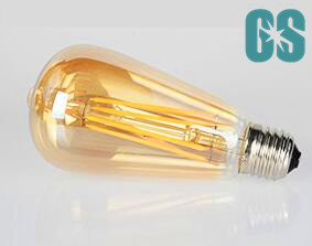China ST64 8W Vintage Dimmable Golden Glass Amber Glass LED filament Lamp E26 / E27 Warm White supplier